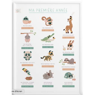Affiche des premières fois à personnaliser « Ma première année »
