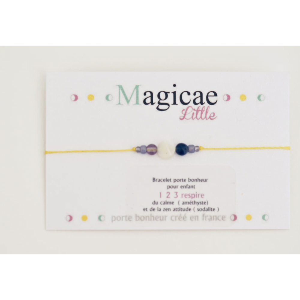 Bracelet enfant 1 2 3 respire nacre - du CALME ( améthyste) et de LA ZEN ATTITUDE