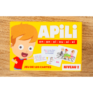 Jeu de 120 cartes Apili niveau 2 : les sons on – an – oi – ou – ai – ei