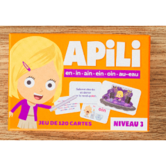 Jeu de 120 cartes Apili niveau 3 : les sons en – in – ain – ein – oin – au/eau