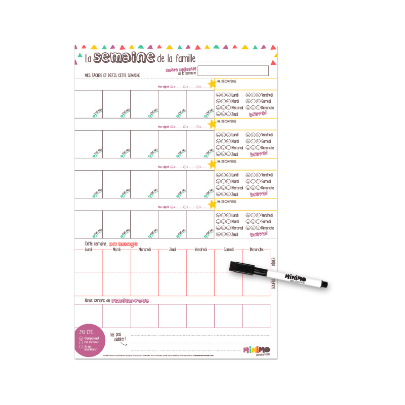 Organisateur familial Une semaine à la fois – vertical - Minimo