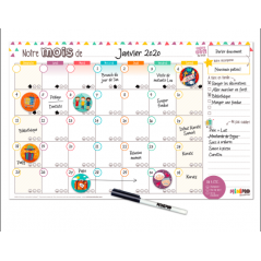 Calendrier mensuel familial Notre mois ensemble – horizontal- Minimo