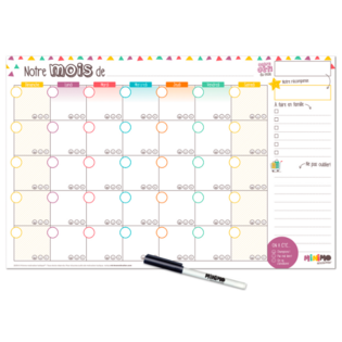 Calendrier mensuel familial Notre mois ensemble – horizontal- Minimo