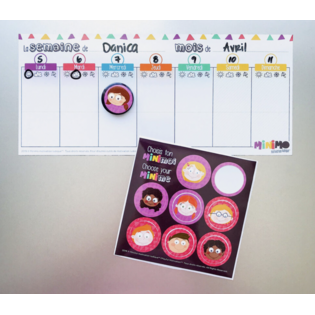 Semainier Ma petite semaine (tableau + aimant + autocollants)- Minimo