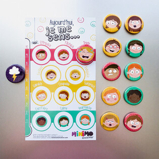 Les couleurs de mes émotions (tableau + 12 aimants) - MINIMO