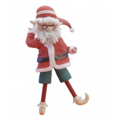 Lutin farceur père noël jambes souples en polyester et sable 56x16x9cm-  Multicolore - Super U, Hyper U, U Express 