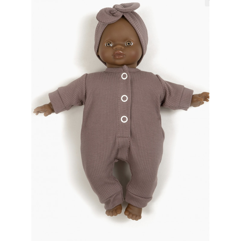 Babies Combinaison Lili en maille raisin et son headband