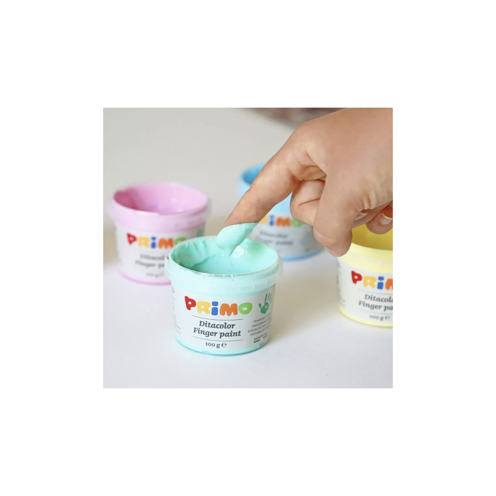Peinture au doigt pastel en pot, coffret polyvalent, 6 couleurs, 100 g - PRIMO