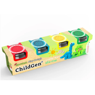 ChildGen - PÂTE À MODELER ECOCUP 4 PCS - Dinosaure