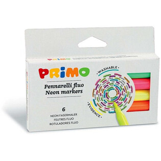 PRIMO - 6 marqueurs feutres fluo ø2mm