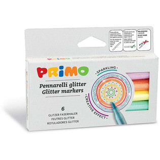 PRIMO - 6 marqueurs pailletés ø2mm en boîte