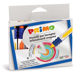 PRIMO - 8 Crayons effaçables avec grip ø9x80mm