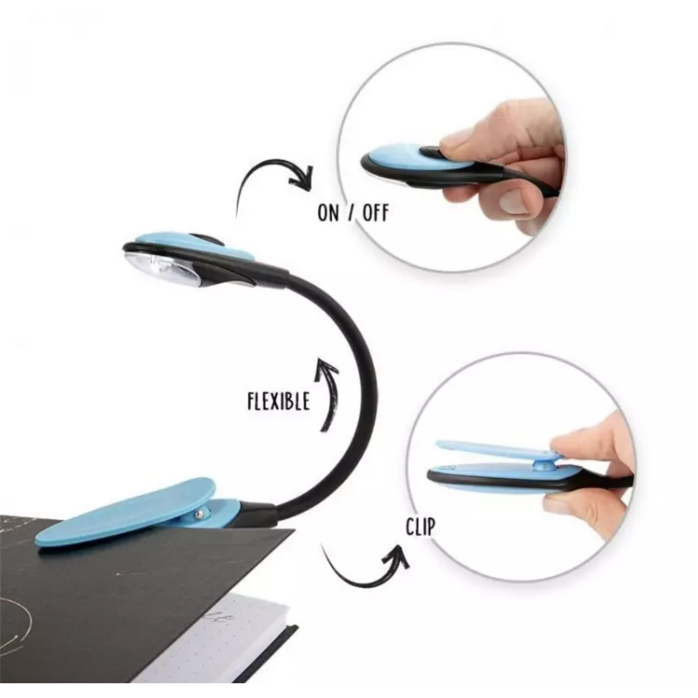 TRENDHAUS -  Lampe de lecture LED Flexi rose ou bleu avec clip