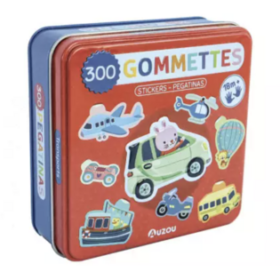 Boîte de gommettes métal - Les transports - AUZOU