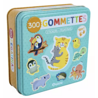 Boîte de gommettes métal - Les bébés animaux - AUZOU