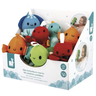 Jouet de bain Éponge de Bain Animaux Marins - 1 pièce surprise - Janod