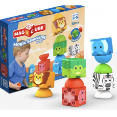 Geomag Magicube Empilage Safari 10-delig | Jeux magnétiques | 1-5 ans
