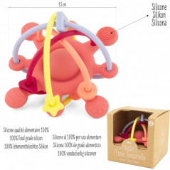 SILICONE : ANNEAU DE DENTITION ÉTOILE ROUGE BRIQUE