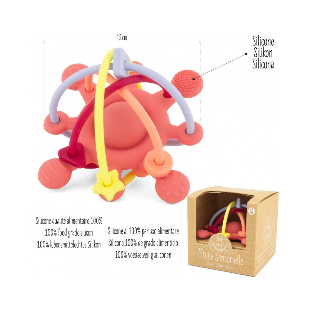 SILICONE : ANNEAU DE DENTITION ÉTOILE ROUGE BRIQUE - Ulysse