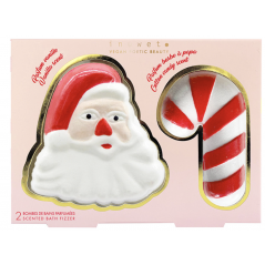 COFFRET DE 2 BOMBES DE BAIN PERE NOEL & SUCRE D'ORGE - INUWET