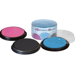Pack 3 Encreurs Géants Ronds rose, bleu et noir - Crealign'