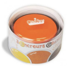 Boite de 3 encreurs géants ronds jaune orange marron - Crealign'