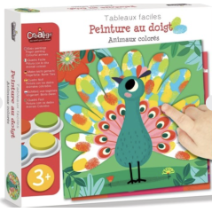 Créalign' - Tableaux Faciles, Peinture au doigt "Animaux colorés"