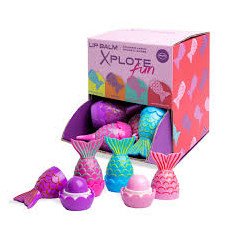 Baume à lèvres en forme de nageoire de sirène XPLOTE FUN - assortiment de parfums
