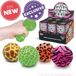 SQUISH BALL NEON SAFARI