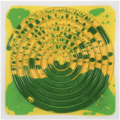 Plaques sensori-motrices texturé  - verte et jaune