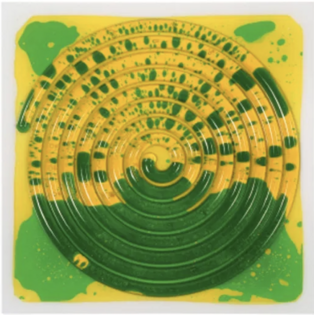 Plaques sensori-motrices texturé  - verte et jaune