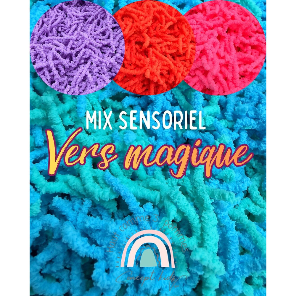 🌈 Mix Sensoriel – vers magique couleur unie aléatoire 150gr 🌈