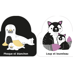 MON PREMIER LIVRE POUSSETTE EN NOIR ET BLANC - BÉBÉS ANIMAUX - AUZOU