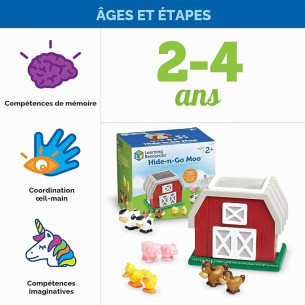 Learning Resources – Hide 'n' Go Moo – Ferme sensorielle et animaux
