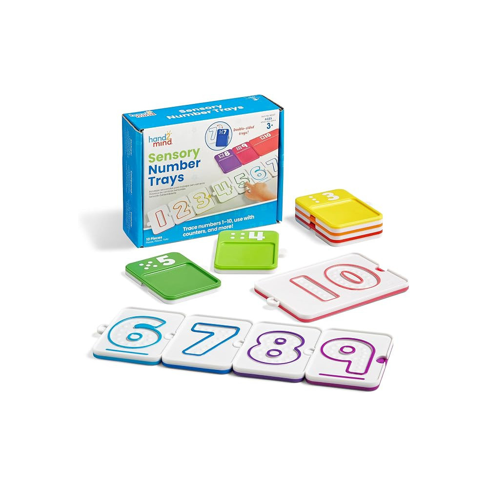 hand2mind – Sensory Number Trays – Plateaux sensoriels chiffres 1 à 10